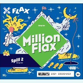 MillionFlax   -  45 lodd per pakke (OBS halvert pakkest�rrelse!)