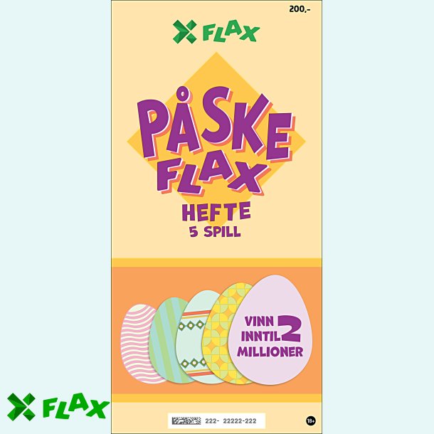P�skeFlax Hefte - 10 lodd per pakke